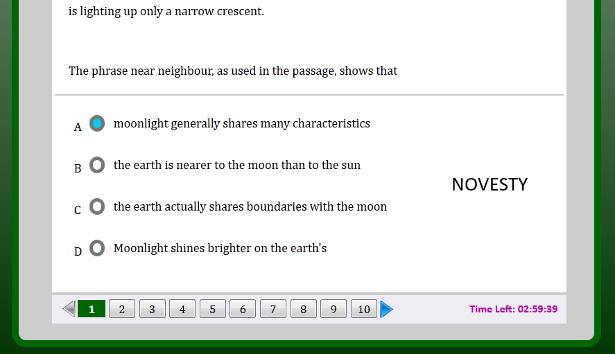 Examples of different question types from various JAMB subjects
