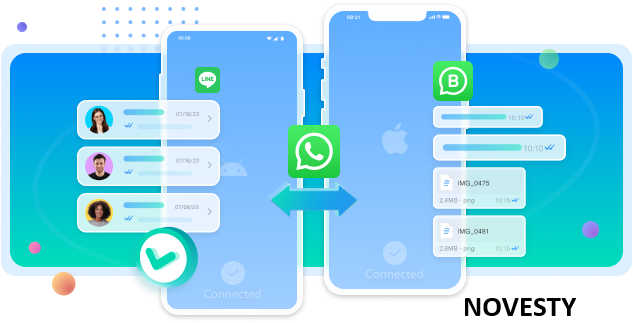 Step-by-step visual guide for WhatsApp data transfer process
